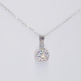 Swarovski gömb medál- nagy méretű AB színben - zilai-agmg002