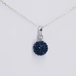 Swarovski gömb medál- közepes méretű, sötétkék - zilai-agmg004