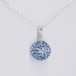 Swarovski gömb medál- közepes méretben, világoskék színben - zilai-agmg005